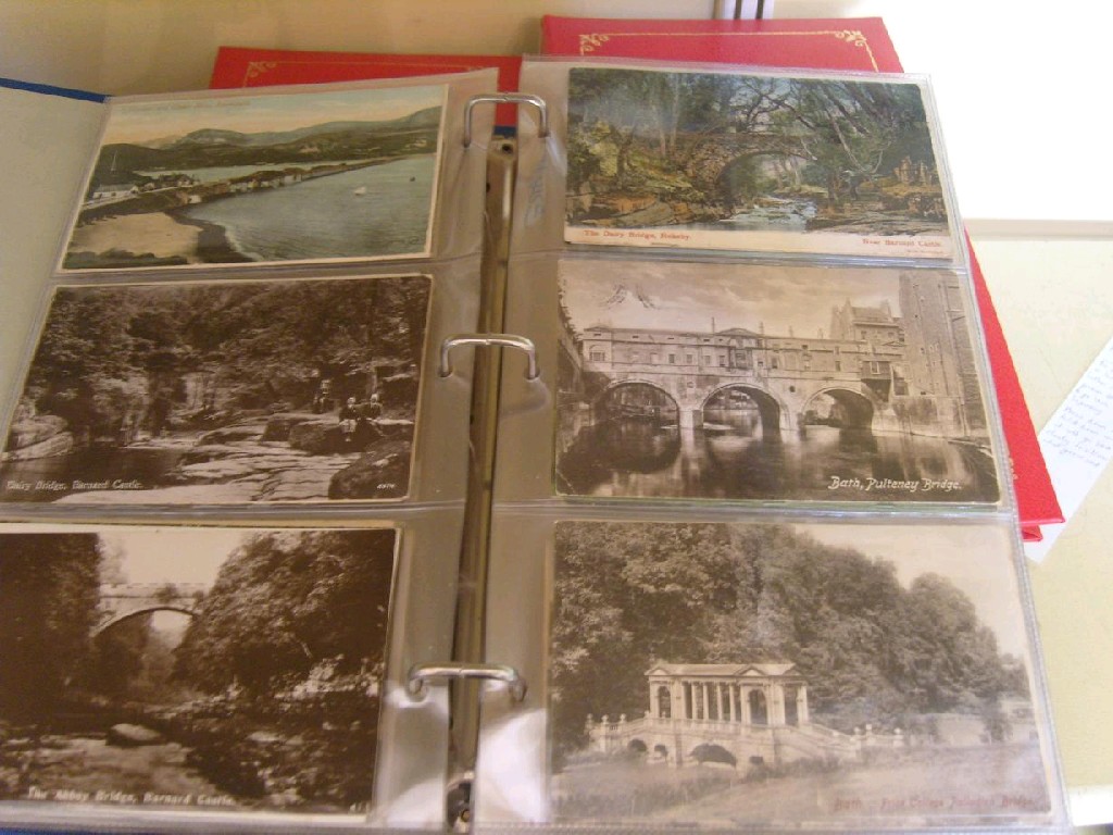 Appraisal: Three postcard albums and contents including numerous views of bridges