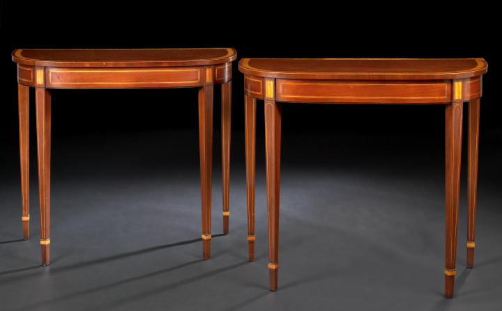 Appraisal: Pair of George III-Style Mahogany Side Tables by Wood and