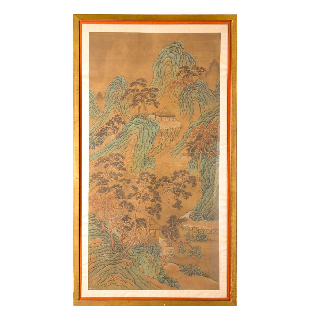 Appraisal: Chinese School Landscape Ink and color on silk Image x