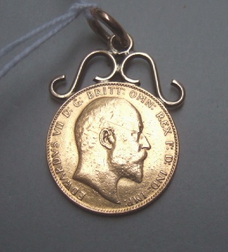 Appraisal: An Edward VII sovereign mounted as a pendant