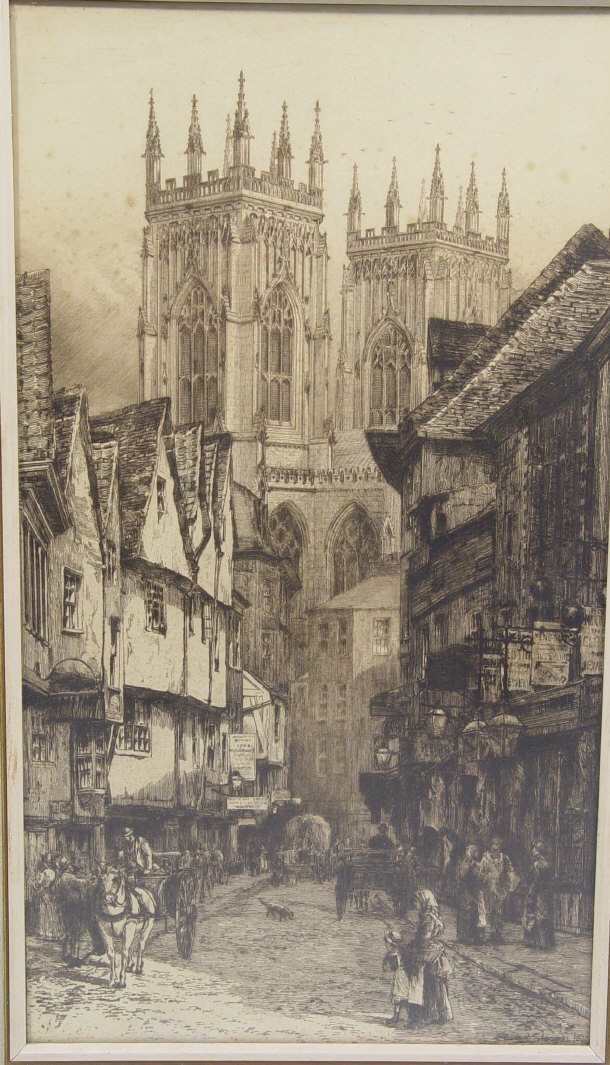 Appraisal: Edward Stocombs - - Two street scene engravings - one