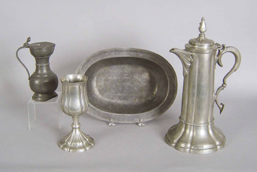 Appraisal: James Dixon Sons pewter flagon and chalice h h together