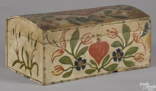 Appraisal: Continental painted pine dome lid box early th c retaining