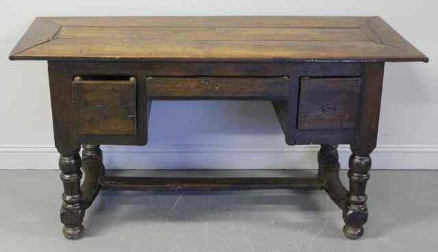 Appraisal: th th Century Italian Three Drawer Desk From a Tarrytown