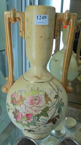 Appraisal: CONTINENTAL TWO HANDLED FLORAL VASE