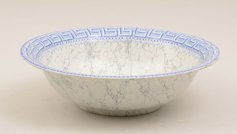 Appraisal: Large Blue and White Porcelain Waste Bowl and a Two-Piece