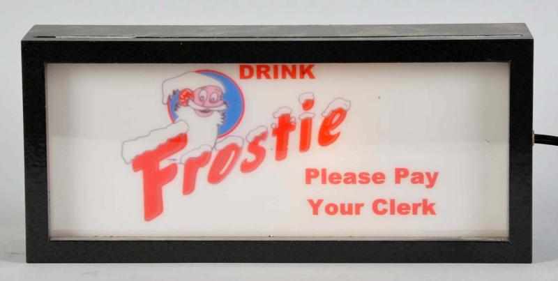 Appraisal: Frostie Root Beer Counter Lighted Sign Circa s possibly later