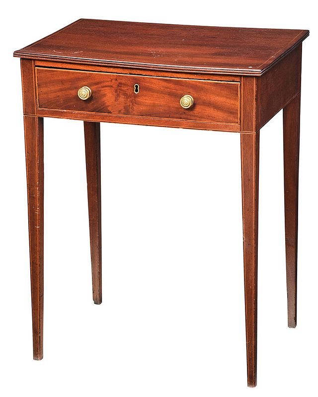 Appraisal: American Federal Inlaid Mahogany Table Mid Atlantic or Southern -