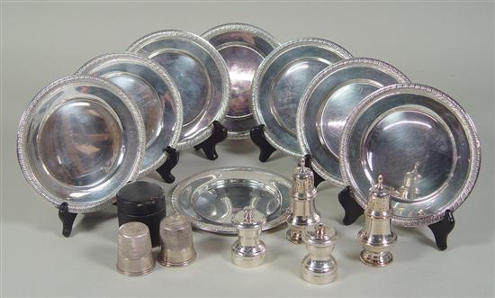 Appraisal: Group of Sterling Holloware Including bread and butter plates with