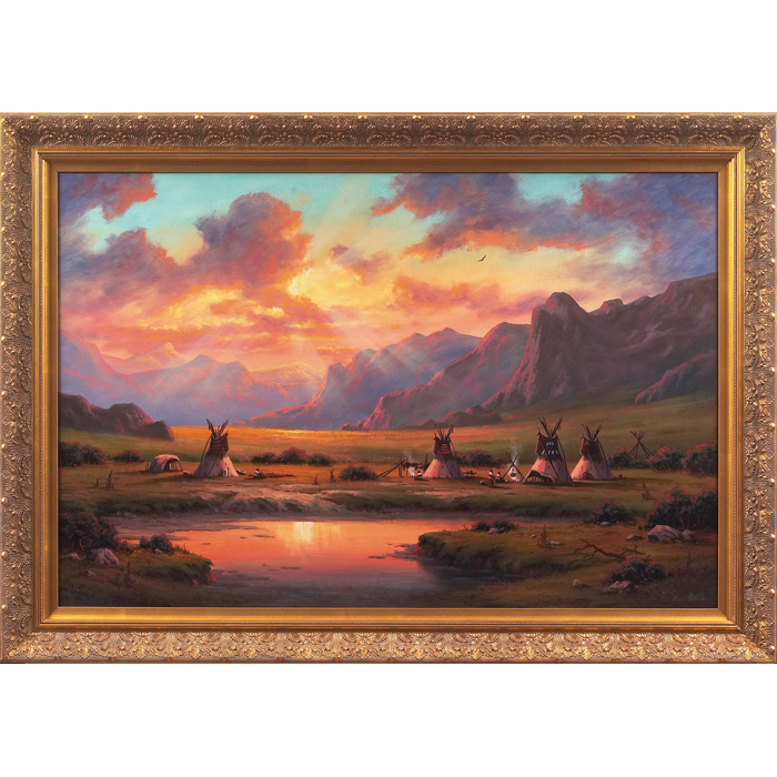 Appraisal: Heinie Hartwig American b Comanche Sunset Farewell Texas c oil