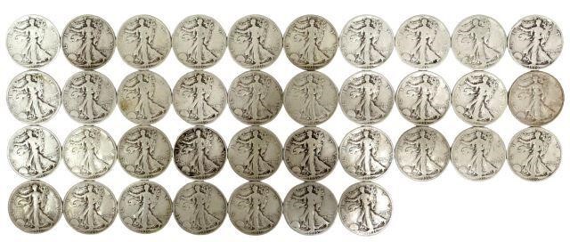 Appraisal: lot of U S Walking Liberty half dollars S D