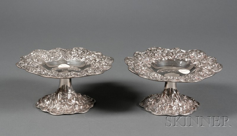 Appraisal: Pair of S Kirk Son Inc Sterling Repousse Tazzae -