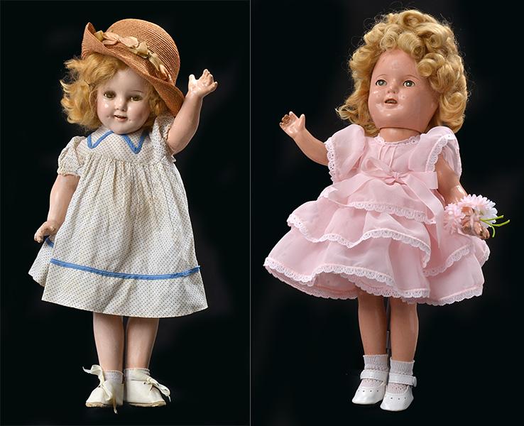 Appraisal: A GROUP OF TWO SHIRLEY TEMPLE COMPOSITION DOLLS one Ideal