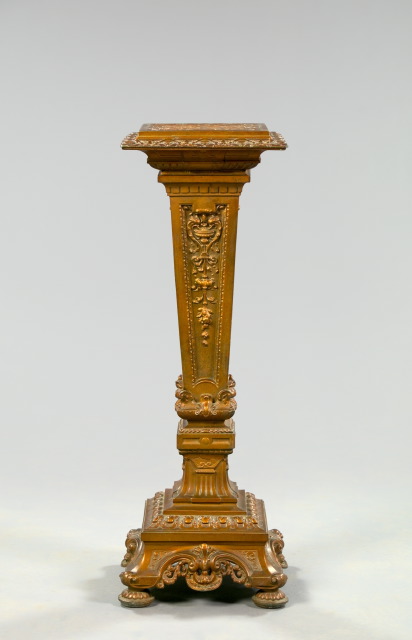 Appraisal: Good Bronze-Patinated Cast-Spelter Pedestal fourth quarter th century in the