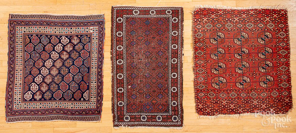 Appraisal: Three Oriental mats Three Oriental mats early th c '