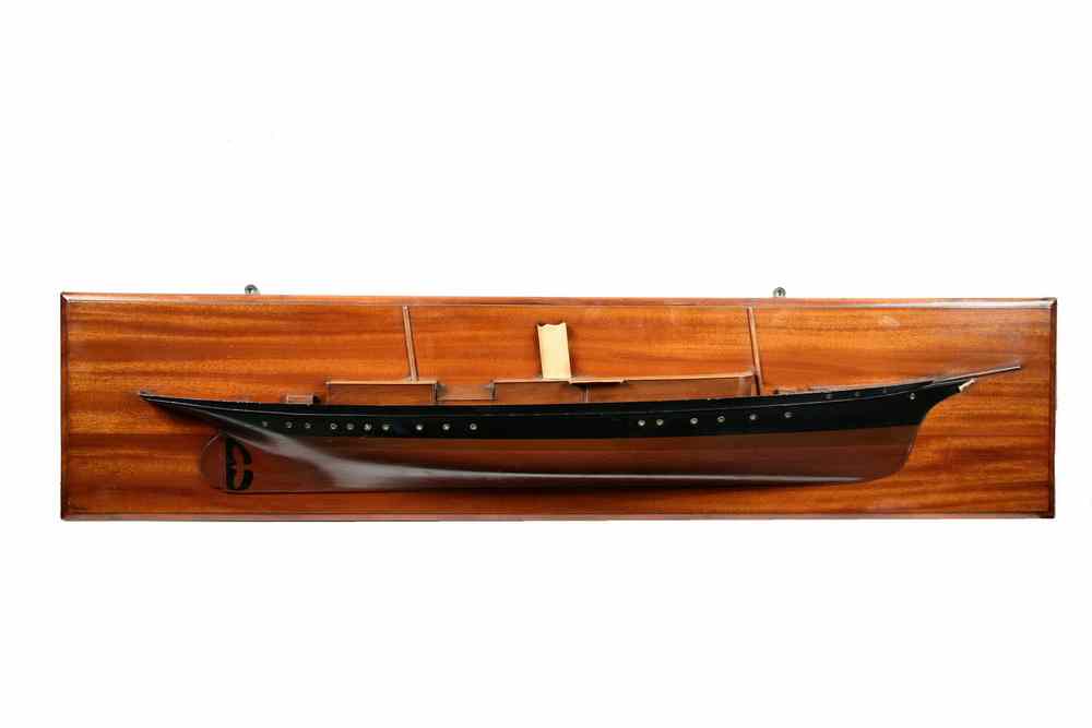 Appraisal: HALF HULL - Mahogany Half Hull of Yacht ca in