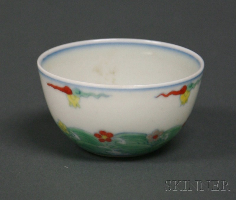 Appraisal: Tou Tsai Wine Cup th century design of celestial pearls