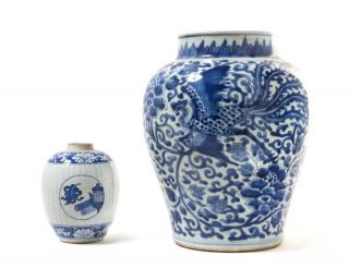 Appraisal: Two Blue and White Porcelain Jars Two Blue and White