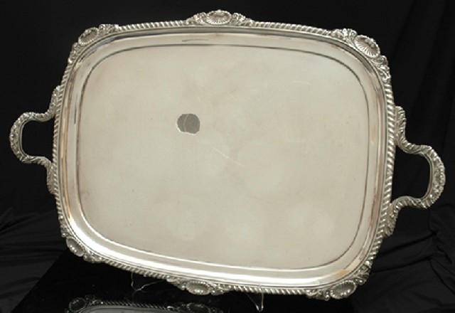 Appraisal: A STERLING SILVER TRAY Maker's mark Edward Barnard Sons London