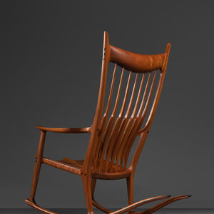 Appraisal: Sam Maloof American - Rocking Chair carved walnut ebony carved