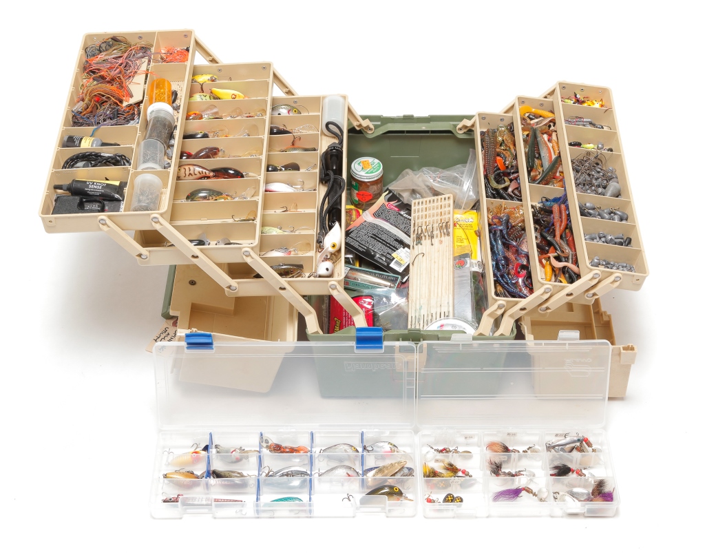 Appraisal: PLANO TACKLE BOX WITH LURES AND ACCESSORIES Second half th