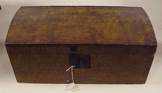 Appraisal: th C grain painted dome top trunk original lock h