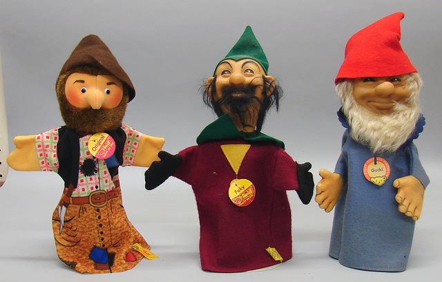 Appraisal: Lot of hand puppets Gucki with vinyl head mohair beard