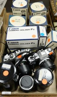 Appraisal: Thirteen piece Cannon camera lot including FTb body with mm