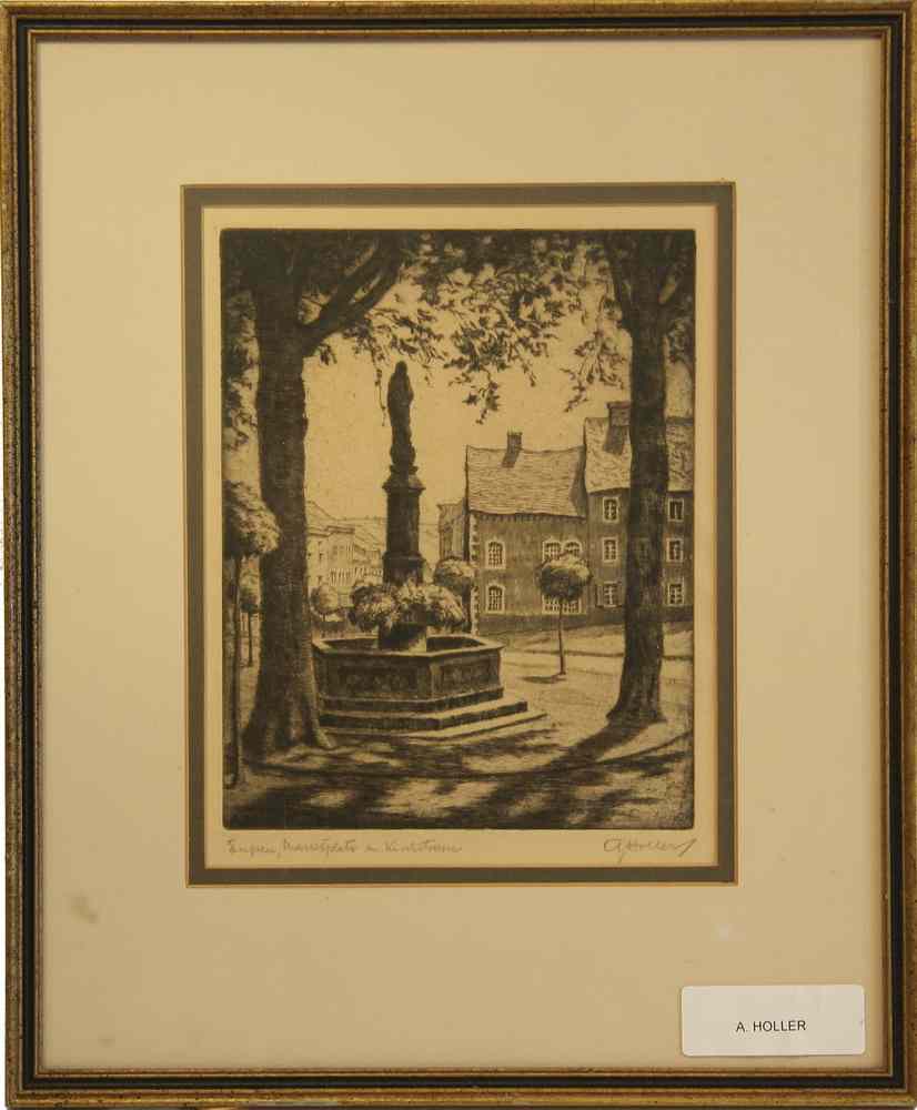 Appraisal: DRYPOINT - Titled 'Eupen Marstpeats M Kirchstaue' signed in pencil