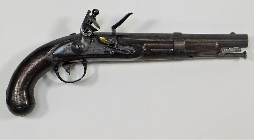 Appraisal: Model Navy Flintlock Pistol United States C bore walnut stock