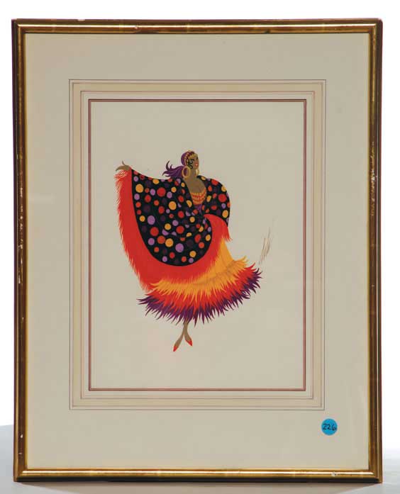 Appraisal: SIGNED GOUACHE BY ERT Gouache on paper by Ert Romain