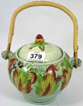 Appraisal: Clarice Cliff Newport Pottery Biscuit Barrel with Leaves and Grapes