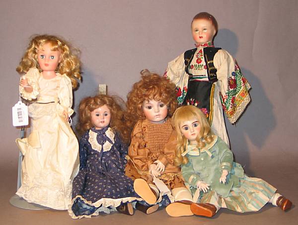 Appraisal: Quantity of Dolls Grouping of early-mid th century cloth amp