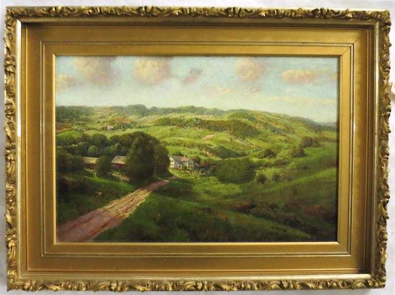 Appraisal: HENRY HULSMANN OIL ON CANVAS Illinois Germany - Rural landscape