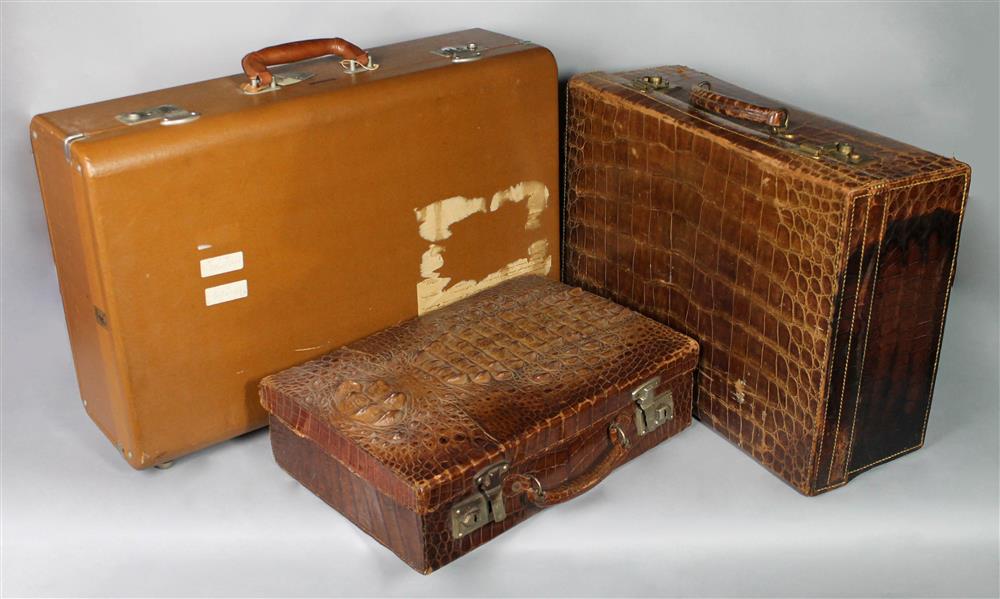 Appraisal: THREE VINTAGE SUITCASES ONE WITH PRINCESS NILOUFER OF INDIA LABEL