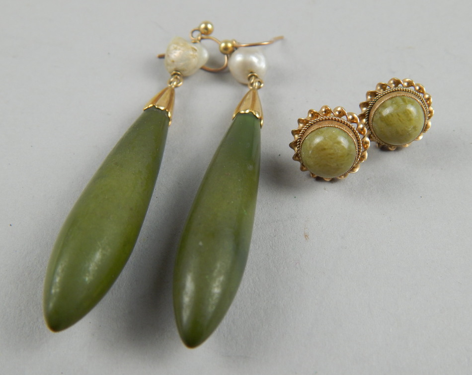 Appraisal: Two pairs of stone set earrings to include a pair