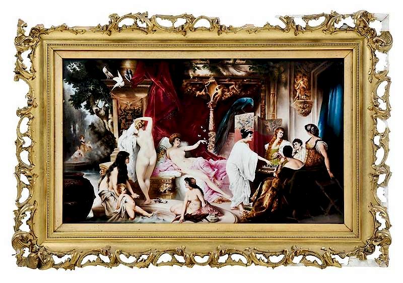 Appraisal: Fine Monumental Berlin K P M Porcelain Plaque Ladies at