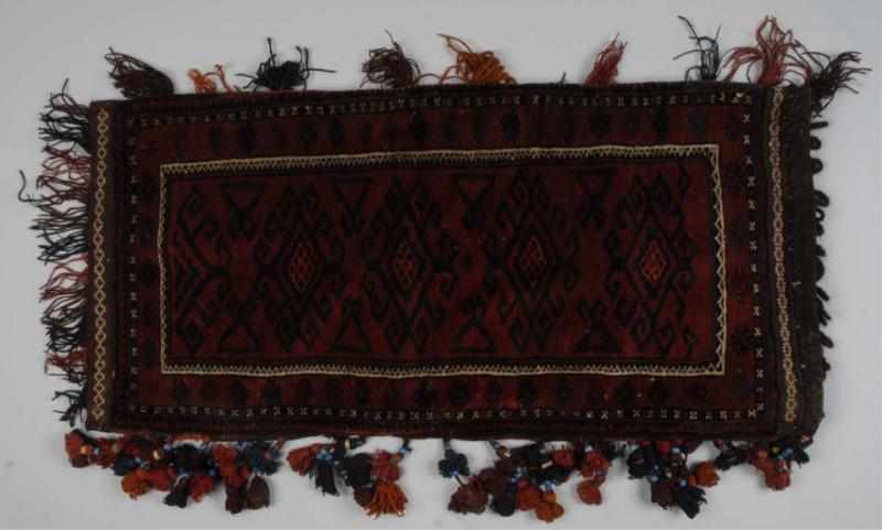 Appraisal: Antique Afghanistan Wool-Beaded Camel Bag Description th century With organic