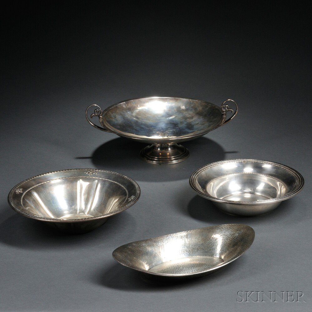 Appraisal: Four Pieces of American Sterling Silver Hollowware th century an