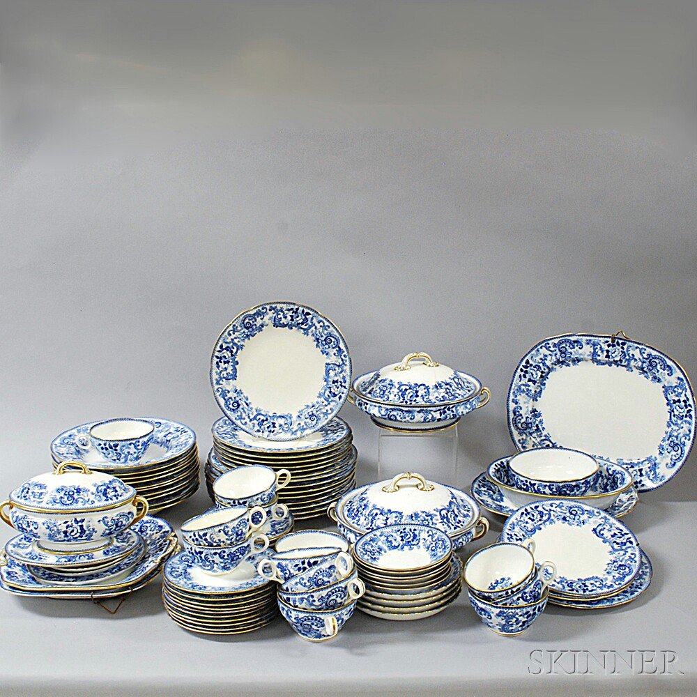 Appraisal: Approximately Eighty Pieces of Blue and White Claremont Pattern Mintons