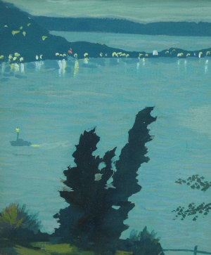 Appraisal: Ross Gill American - - Evening- Elliot Bay gouache bears