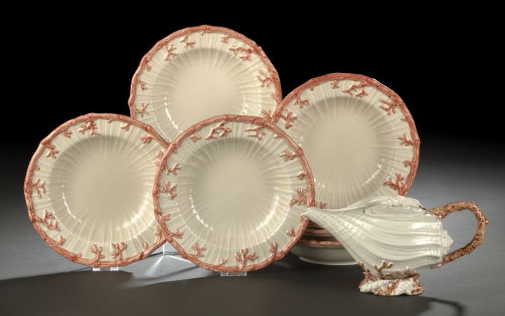 Appraisal: Nine Pieces of Fitz Floyd Oceana -Pattern Porcelain Dinnerware third