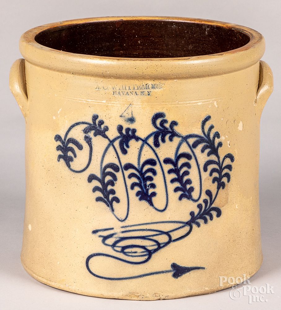 Appraisal: New York stoneware crock th c New York stoneware crock