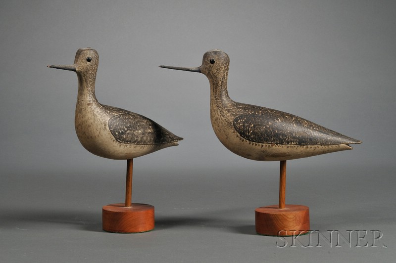 Appraisal: Pair of Carved and Painted Yellowlegs Shorebird Decoys George Boyd