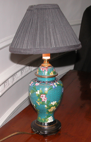 Appraisal: Chinese Cloisonn Vase Shaped Lamp circa Unknown x x inches