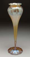 Appraisal: TIFFANY FLOWER FORM VASE Exceptional gold Favrile vase begins with