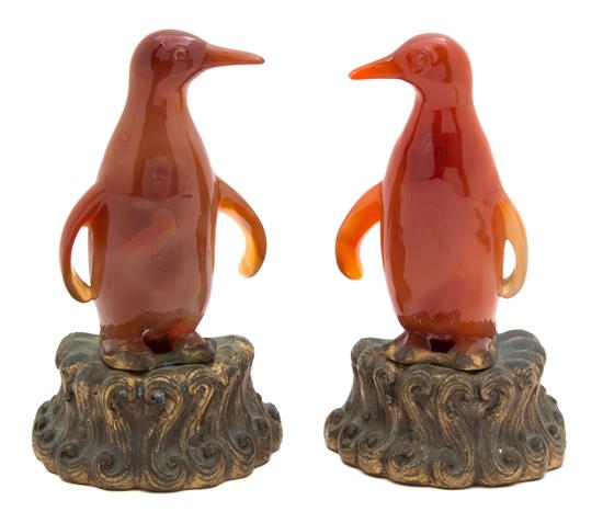 Appraisal: Sale Lot A Pair of Chinese Carved Carnelian Figures depicting