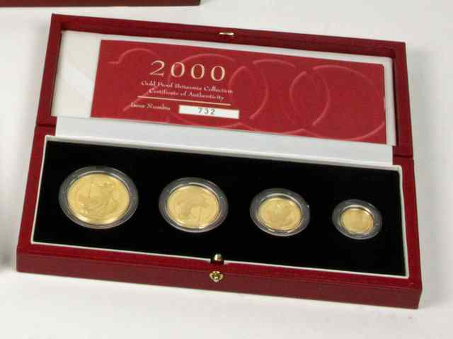 Appraisal: The Britannia Gold Proof Collection comprising four gold coins in