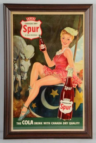 Appraisal: Cardboard Spur Poster Description s Nicely framed under glass Very