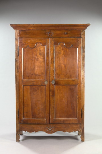 Appraisal: Provincial Louis XV Cherrywood Armoire ca the molded cornice over